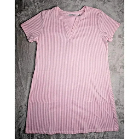 Isaac Mizrahi Women's Short Sleeve Casual T-Shirt Dress Size SP Pink Stripe - Picture 6 of 12